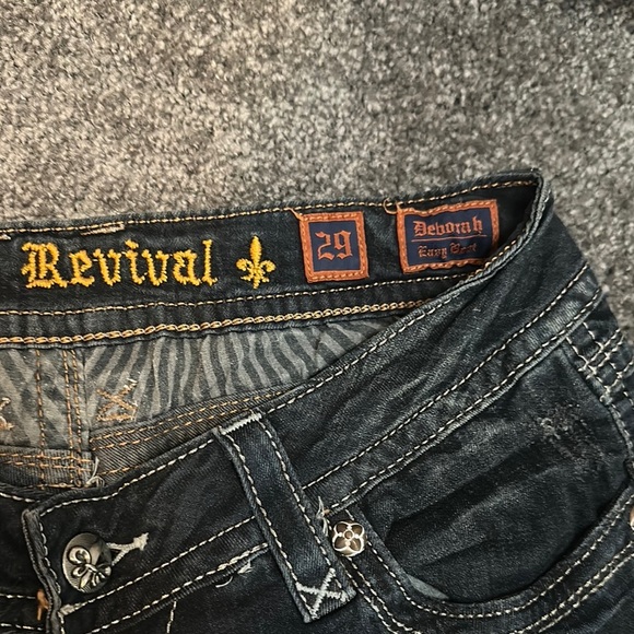 Rock Revival Blue Easy Boot Cut Jeans with Decorative Stitching - Picture 3 of 3